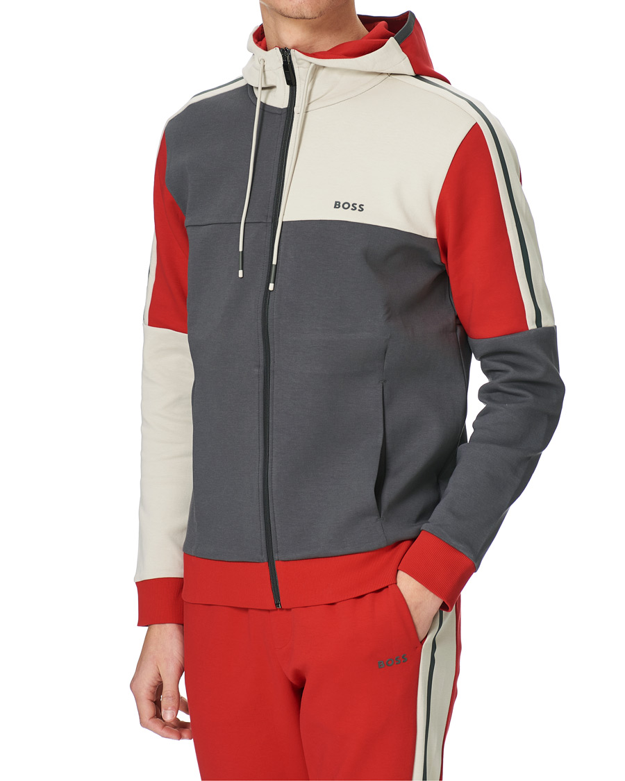 Herren | Pullover | BOSS GREEN | BOSS Athleisure Saggy Full Zip Hoodie Dark Grey