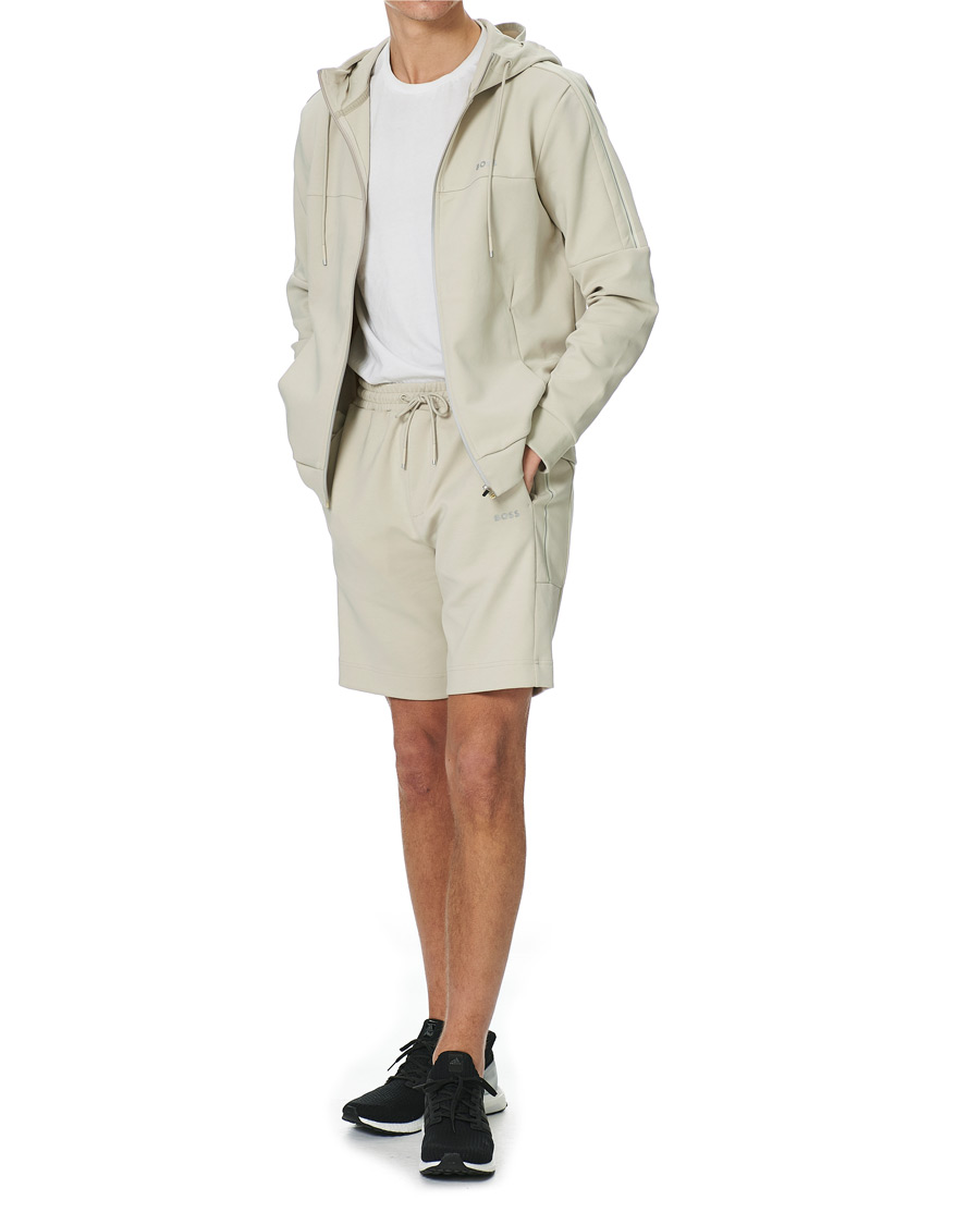 Herren | Pullover | BOSS GREEN | BOSS Athleisure Saggy Full Zip Hoodie Light Beige