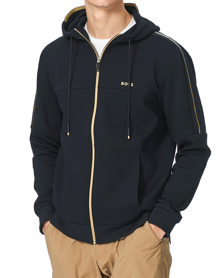 Herren | Pullover | BOSS GREEN | BOSS Athleisure Saggy Full Zip Hoodie Dark Blue