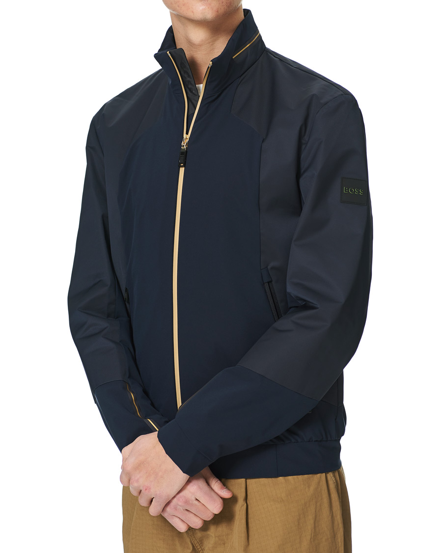 Herren | Jacken | BOSS GREEN | BOSS Athleisure Furio Taped Logo Jacket Dark Blue