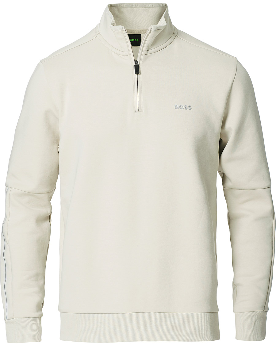 Herren | Pullover | BOSS GREEN | BOSS Athleisure Sweat Half Zip Light Beige