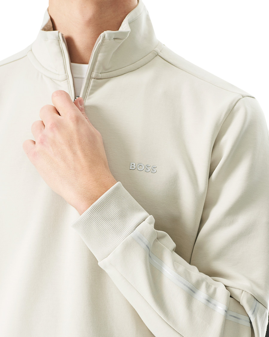 Herren | Pullover | BOSS GREEN | BOSS Athleisure Sweat Half Zip Light Beige