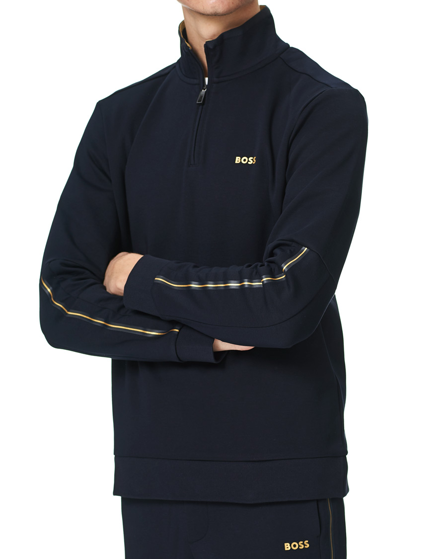 Herren | Pullover | BOSS GREEN | BOSS Athleisure Sweat Half Zip Dark Blue