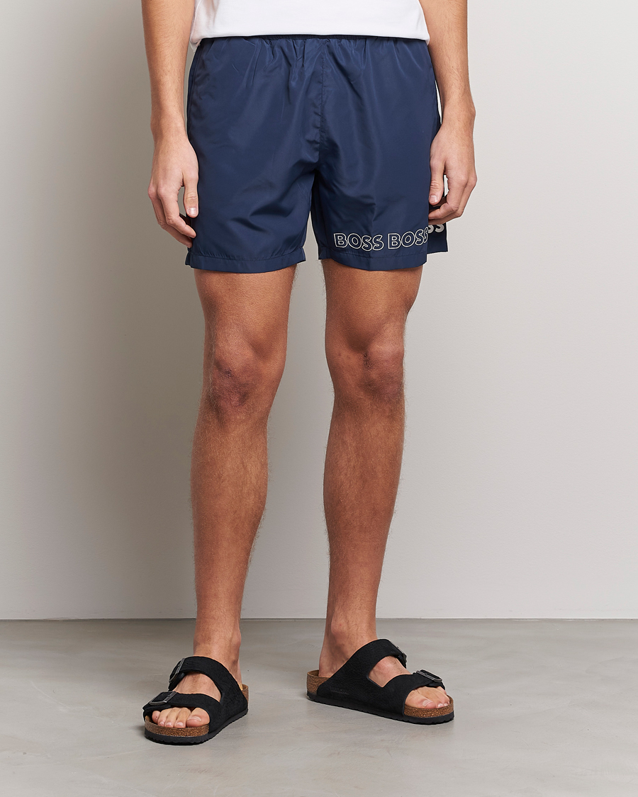 Herren | Badeshorts mit Side adjuster | BOSS BLACK | Dolphin Swimshorts Navy