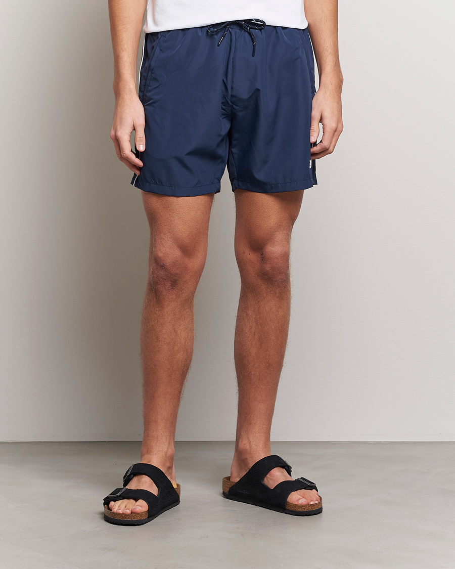 Herren | Badeshorts mit Schnürung | BOSS BLACK | Starfish Swimshorts Navy