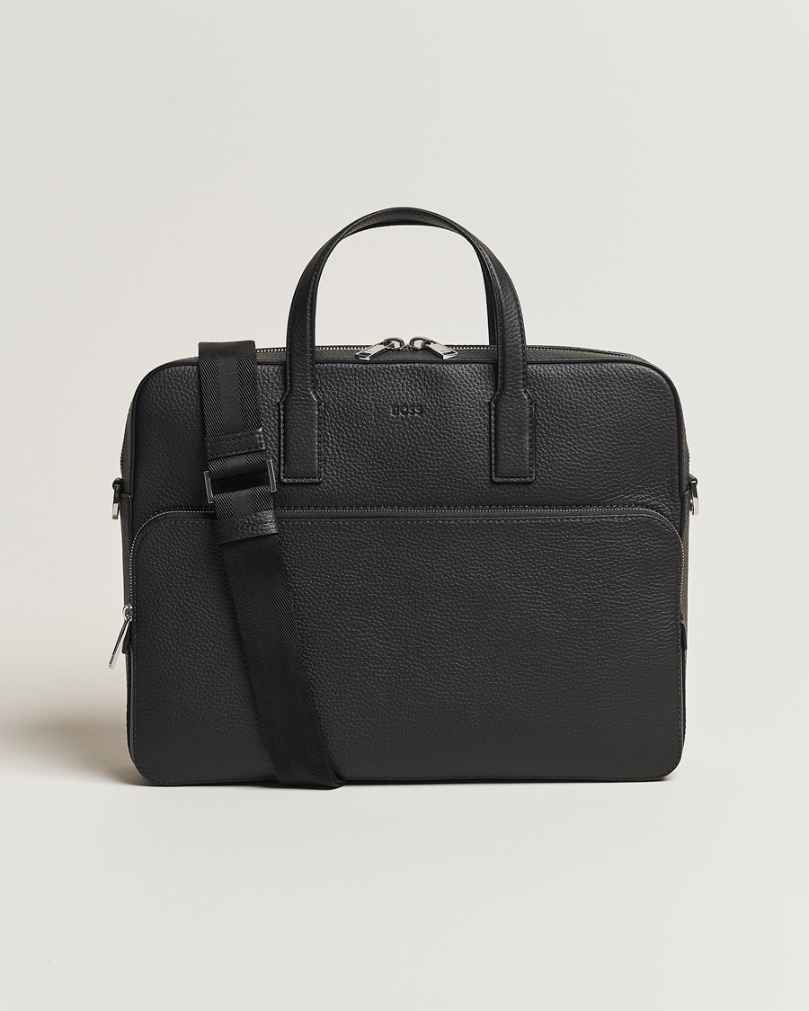 Herren | Taschen | BOSS BLACK | Crosstown Computer Leather Bag Black