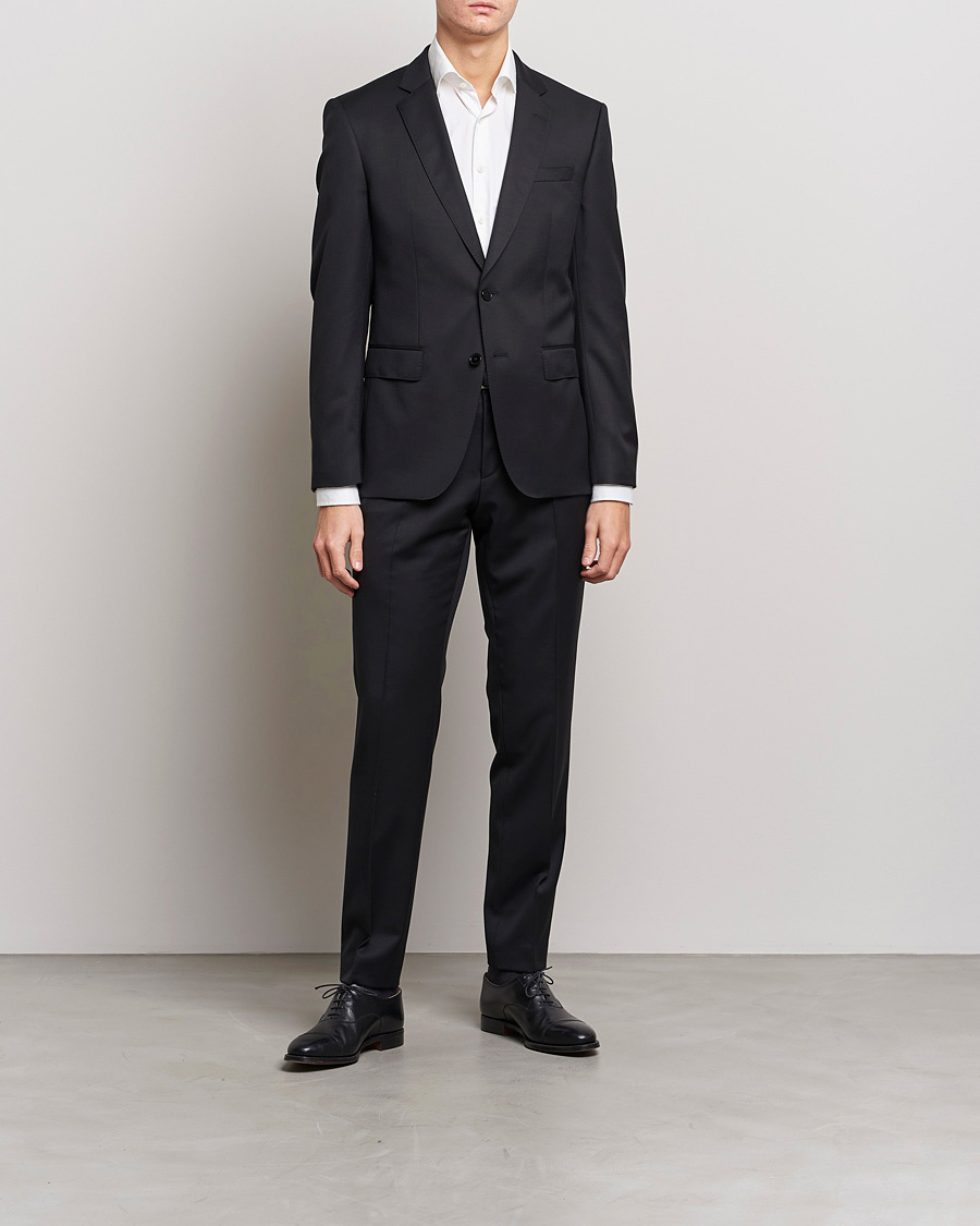 Herren | Sakkos | BOSS BLACK | Huge Slim Fit Wool Blazer Black