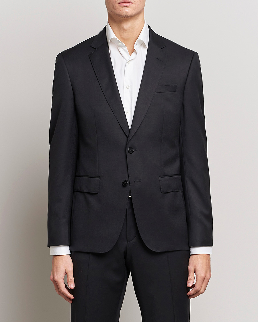 Herren | Sakkos | BOSS BLACK | Huge Slim Fit Wool Blazer Black