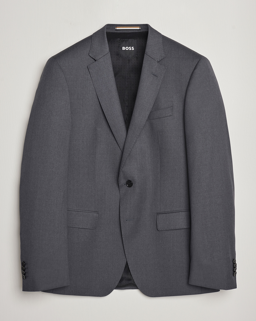 Herren | Kombi-Sakko | BOSS | Huge Slim Fit Wool Blazer Dark Grey