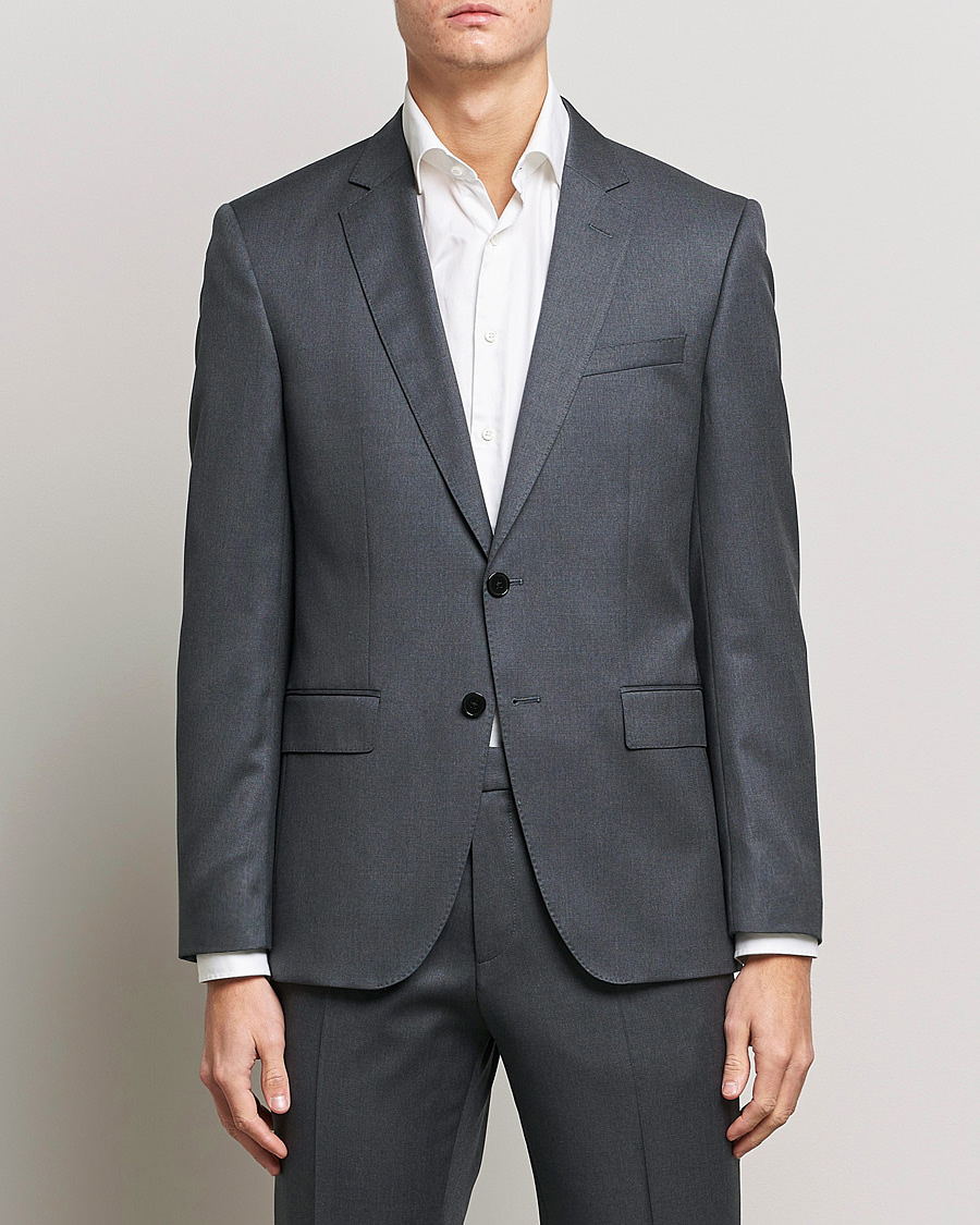 Herren | Kombi-Sakko | BOSS BLACK | Huge Slim Fit Wool Blazer Dark Grey