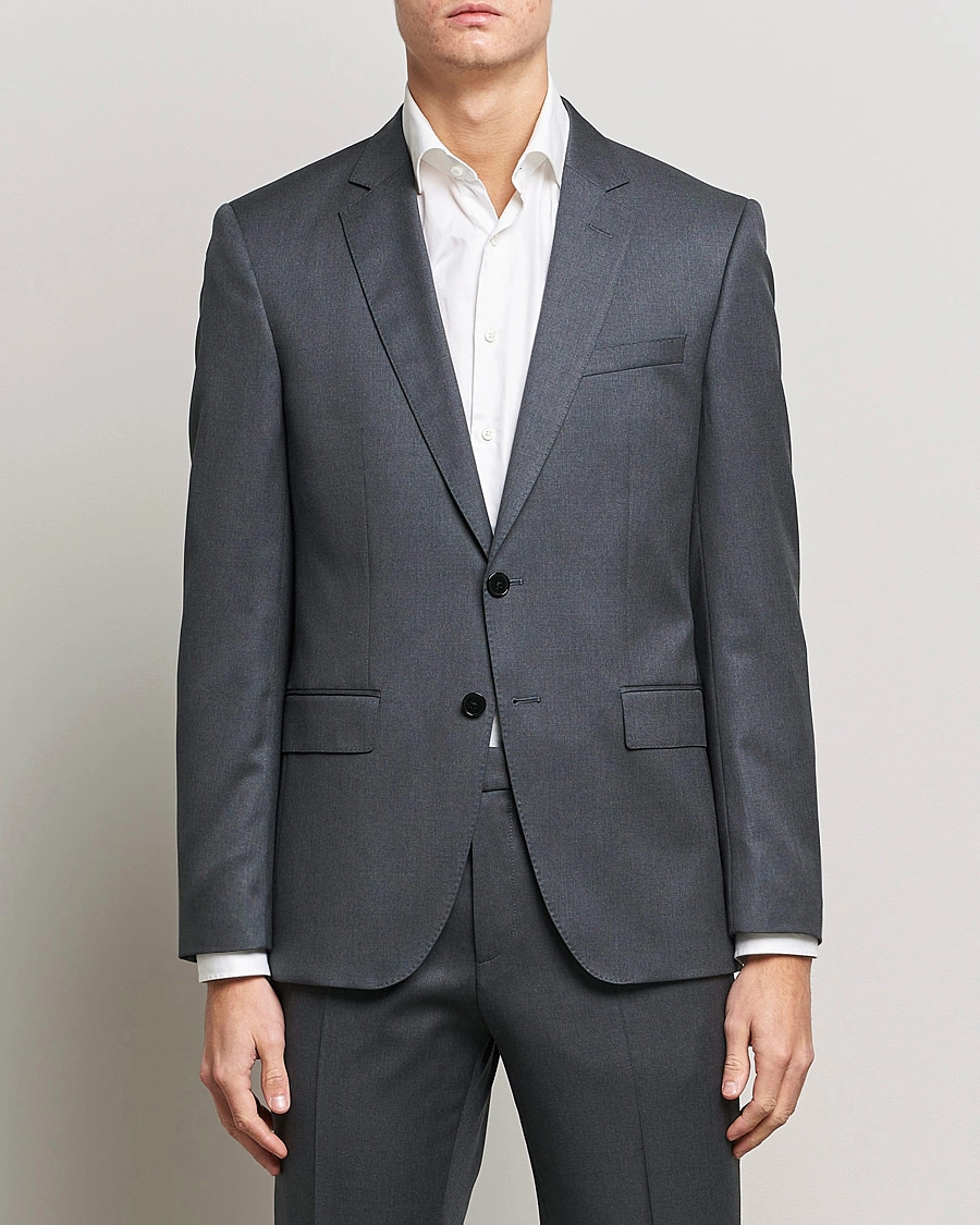Herren | Sakkos | BOSS BLACK | Huge Slim Fit Wool Blazer Dark Grey