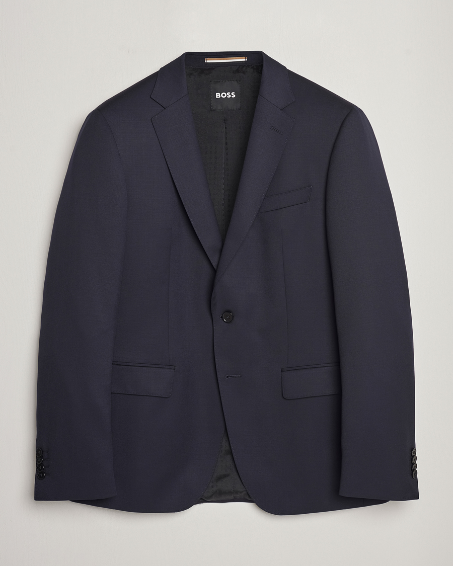 Herren | Kombi-Sakko | BOSS | Huge Slim Fit Wool Blazer Dark Blue