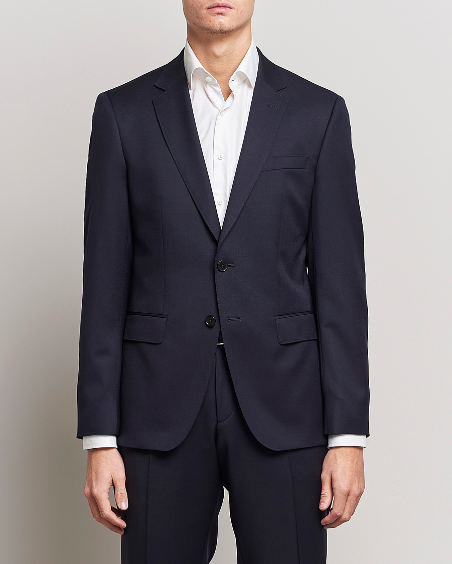 Herren |  | BOSS BLACK | Huge Slim Fit Wool Blazer Dark Blue
