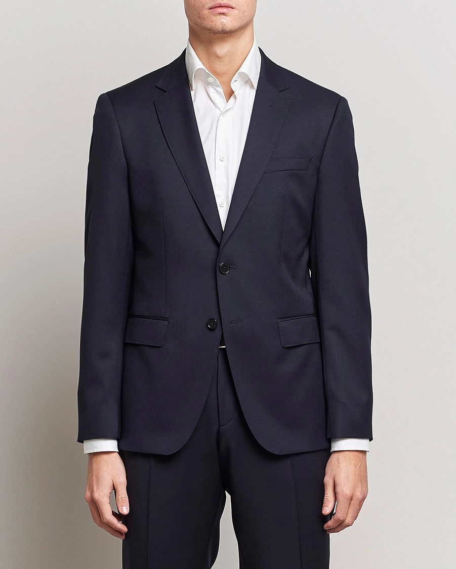 Herren | Sakkos | BOSS BLACK | Huge Slim Fit Wool Blazer Dark Blue