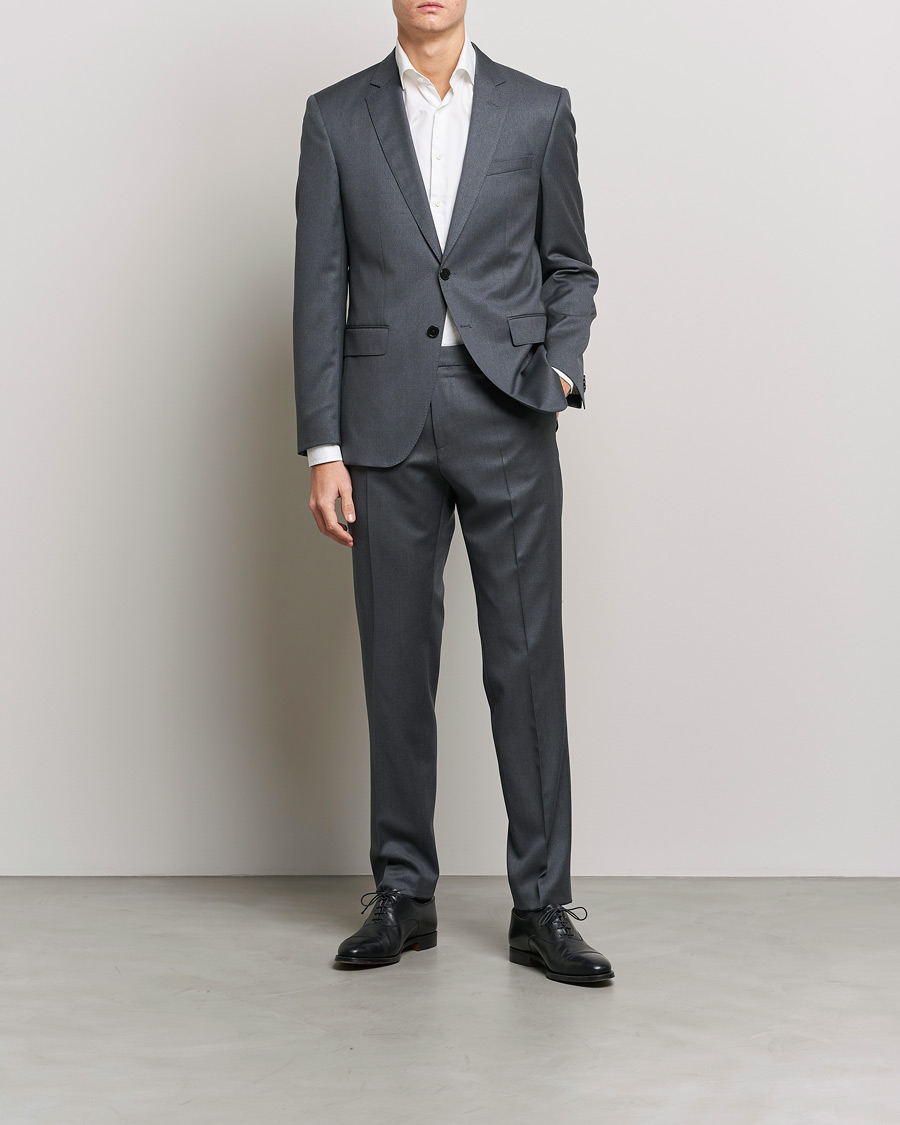 Herren | Hosen | BOSS | Genius Slim Fit Wool Trousers Dark Grey