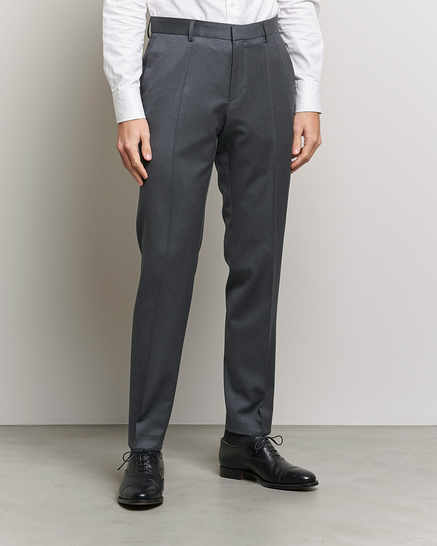 Herren |  | BOSS BLACK | Genius Slim Fit Wool Trousers Dark Grey