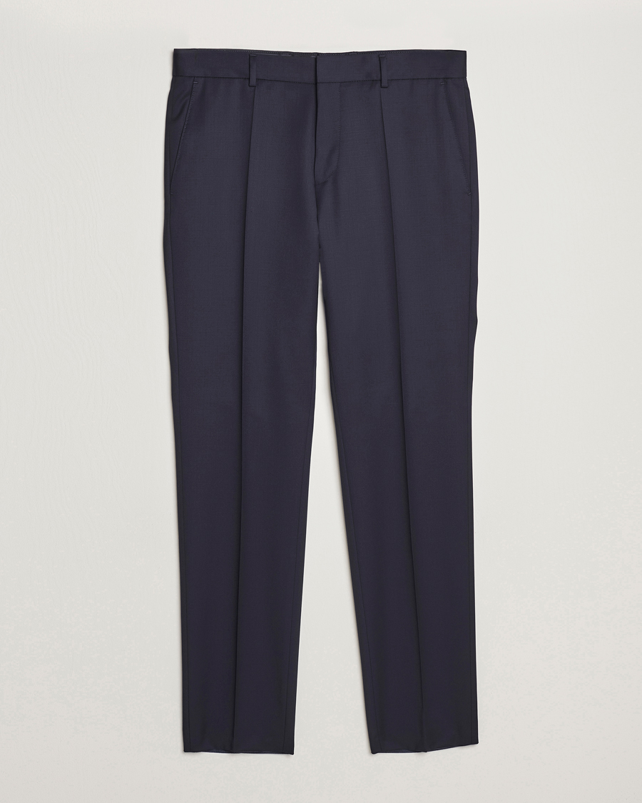 Herren | Hosen | BOSS BLACK | Genius Slim Fit Wool Trousers Dark Blue