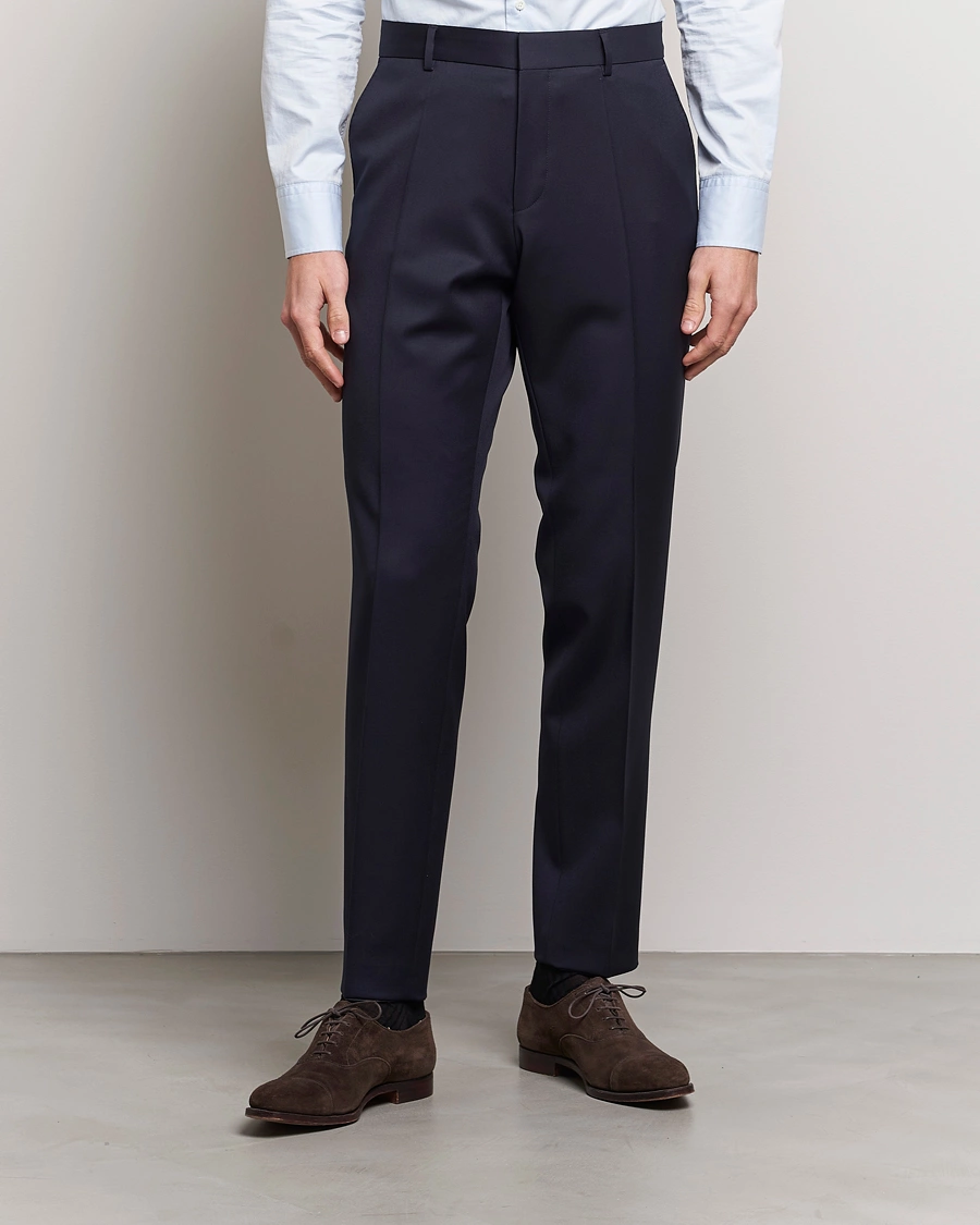 Herren | Anzughosen | BOSS BLACK | Genius Slim Fit Wool Trousers Dark Blue