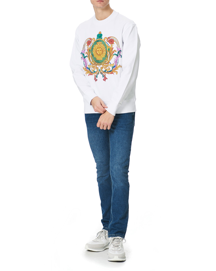 Herren | Pullover | Versace Jeans Couture | Baroque Print Sweatshirt White