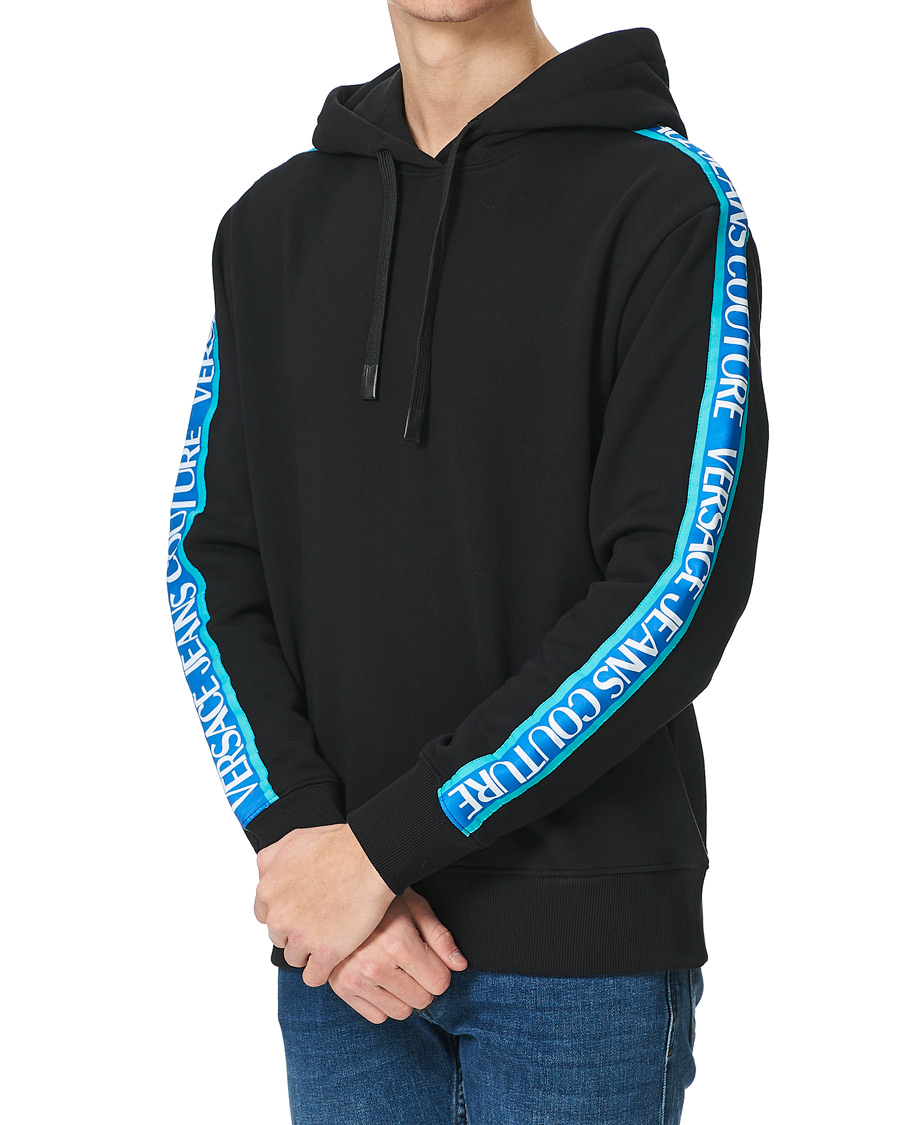 Tape logo hoodie hotsell