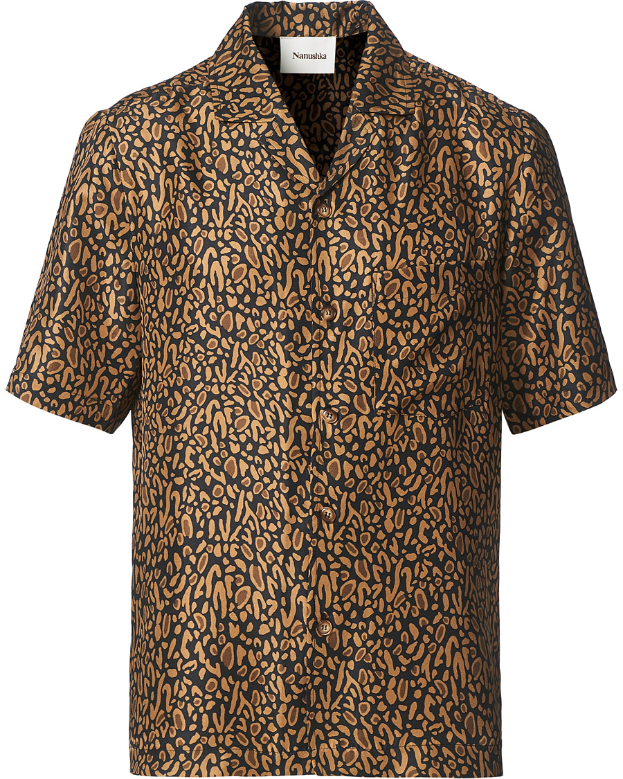 Herren | Hemden | Nanushka | Printed Silk Camp Collar Shirt Brown