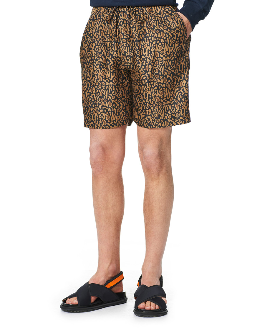 Herren | Shorts | Nanushka | Printed Silk Drawstring Shorts Brown
