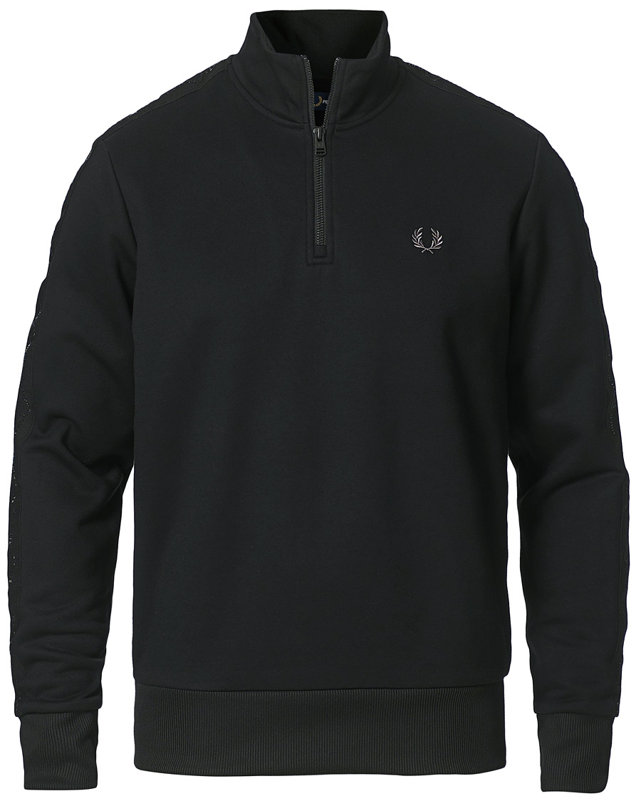 Herren | Pullover | Fred Perry | Tonal Taped Half Zip Track Jacket Black