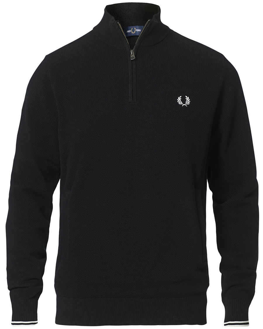 Herren | Pullover | Fred Perry | Pique Texture Half Zip Jumper Black