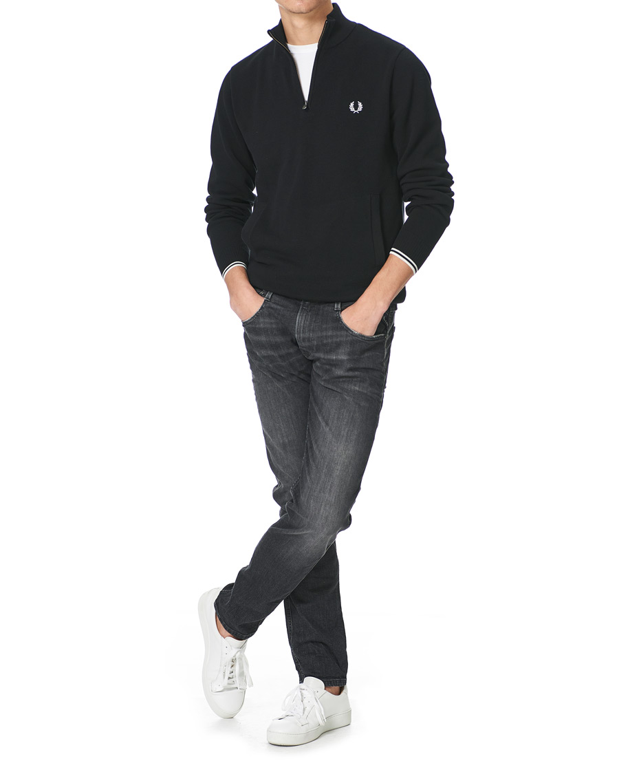 Herren | Pullover | Fred Perry | Pique Texture Half Zip Jumper Black