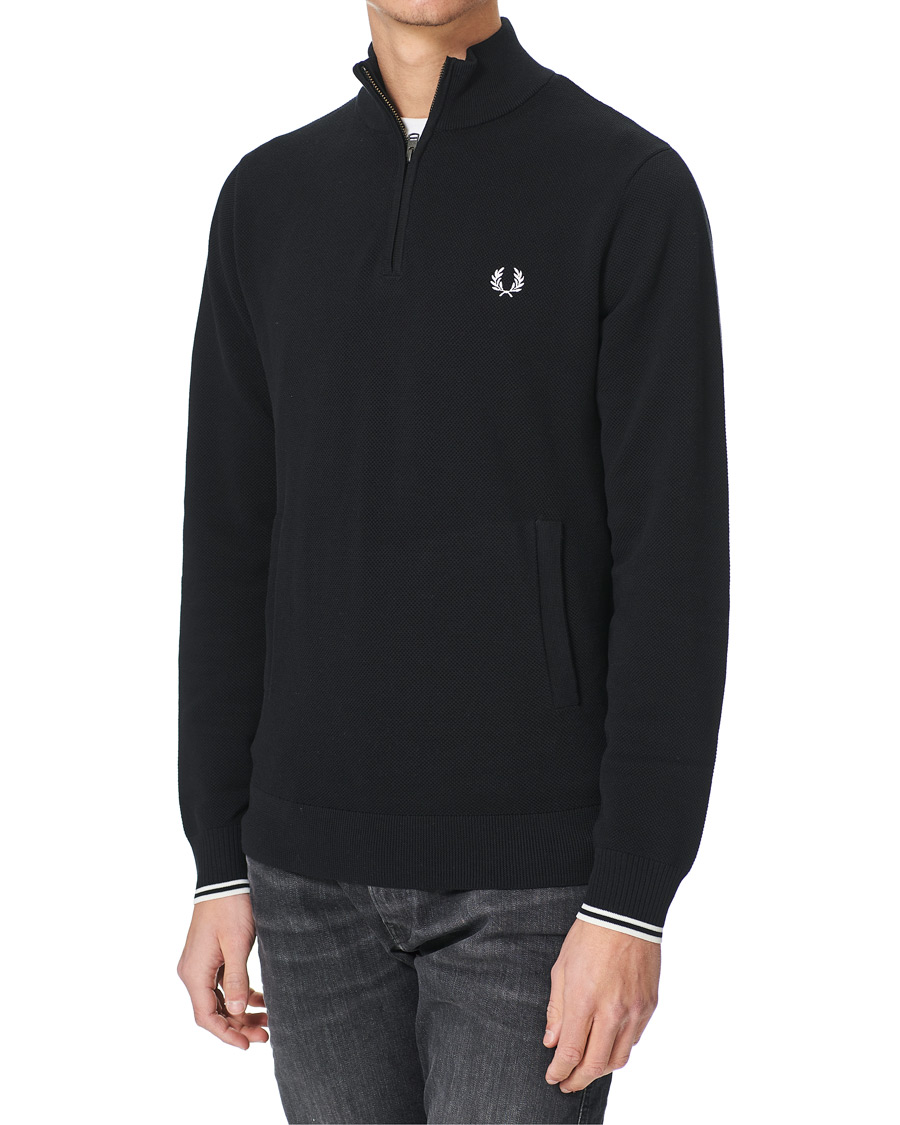 Herren | Pullover | Fred Perry | Pique Texture Half Zip Jumper Black
