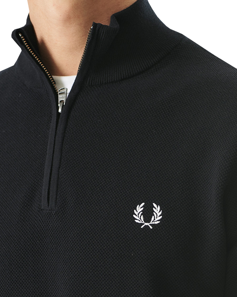 Herren | Pullover | Fred Perry | Pique Texture Half Zip Jumper Black