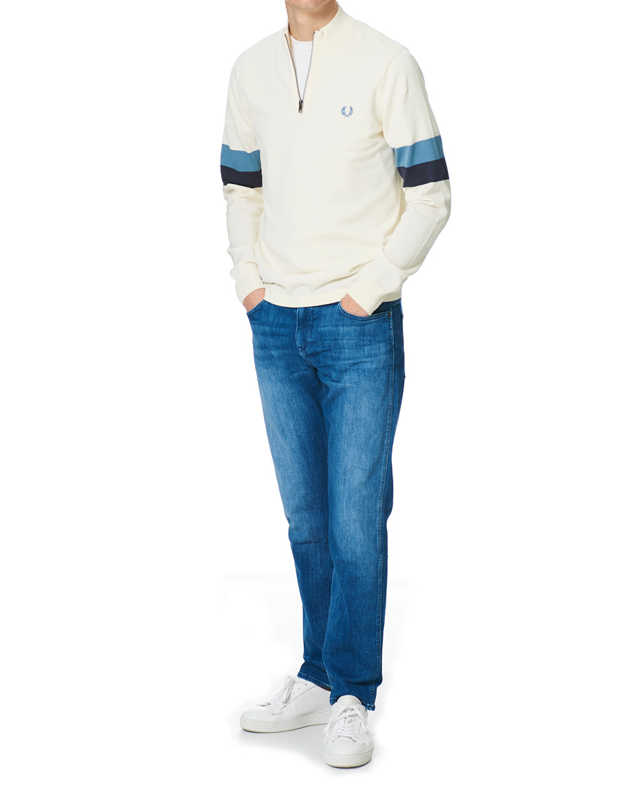 Herren | Pullover | Fred Perry | Funnel Neck Knitted Zip Jumper Ecru