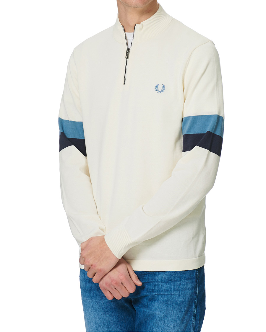 Herren | Pullover | Fred Perry | Funnel Neck Knitted Zip Jumper Ecru