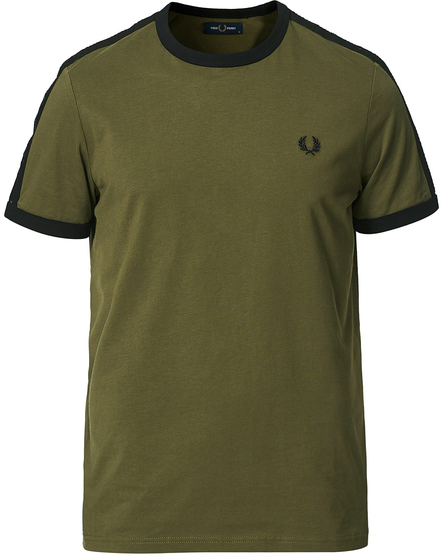 Herren | T-Shirts | Fred Perry | Tonal Tape Ringer T-shirt Military Green
