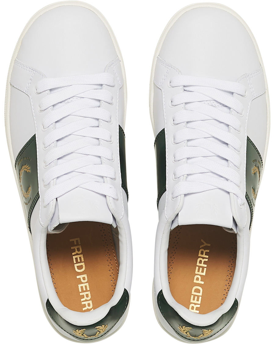 Herren | Fred Perry B721 Leather Branded Sneaker White | Fred Perry | B721 Leather Branded Sneaker White