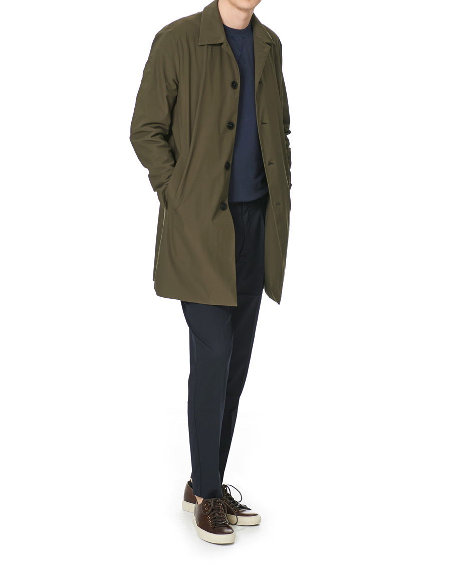 Herren | Jacken | Harris Wharf London | Light Technic Mac Coat Moss Green