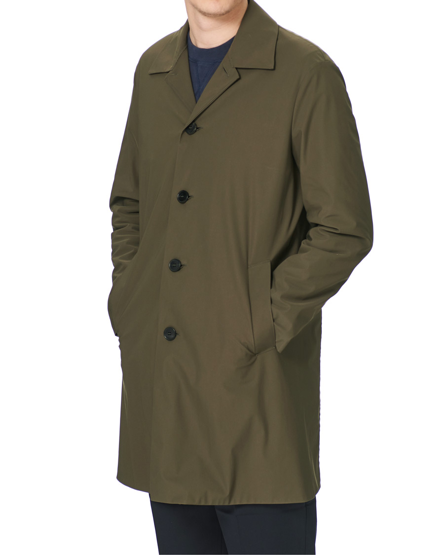 Herren | Jacken | Harris Wharf London | Light Technic Mac Coat Moss Green