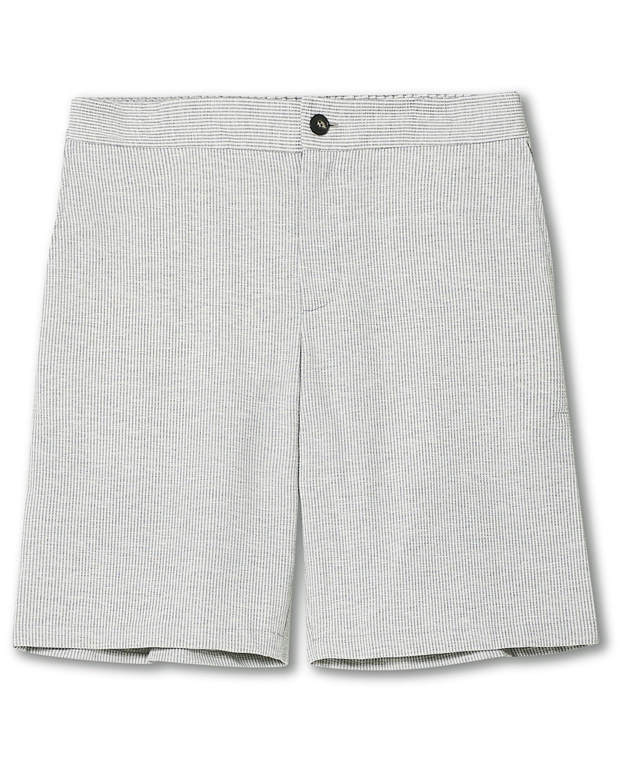 Herren | Shorts | Harris Wharf London | Cool Max Seersucker Shorts Light Grey