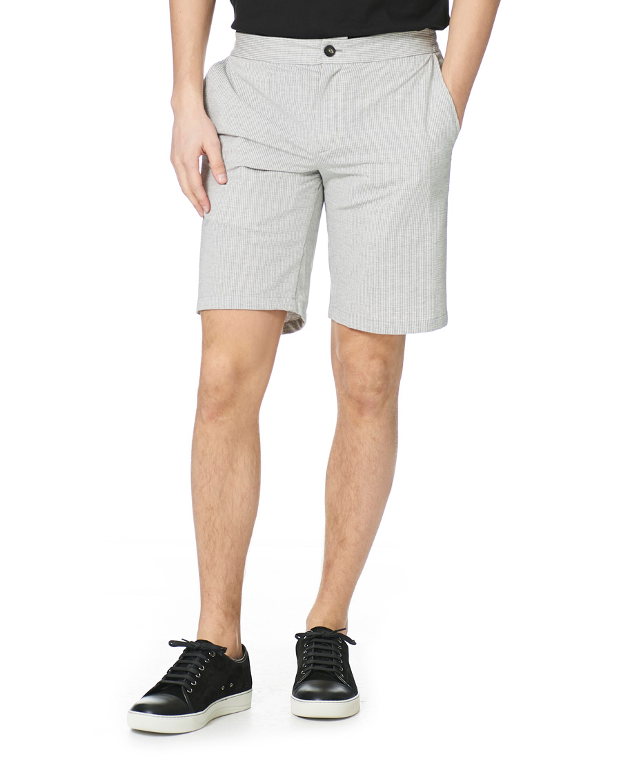 Herren | Shorts | Harris Wharf London | Cool Max Seersucker Shorts Light Grey