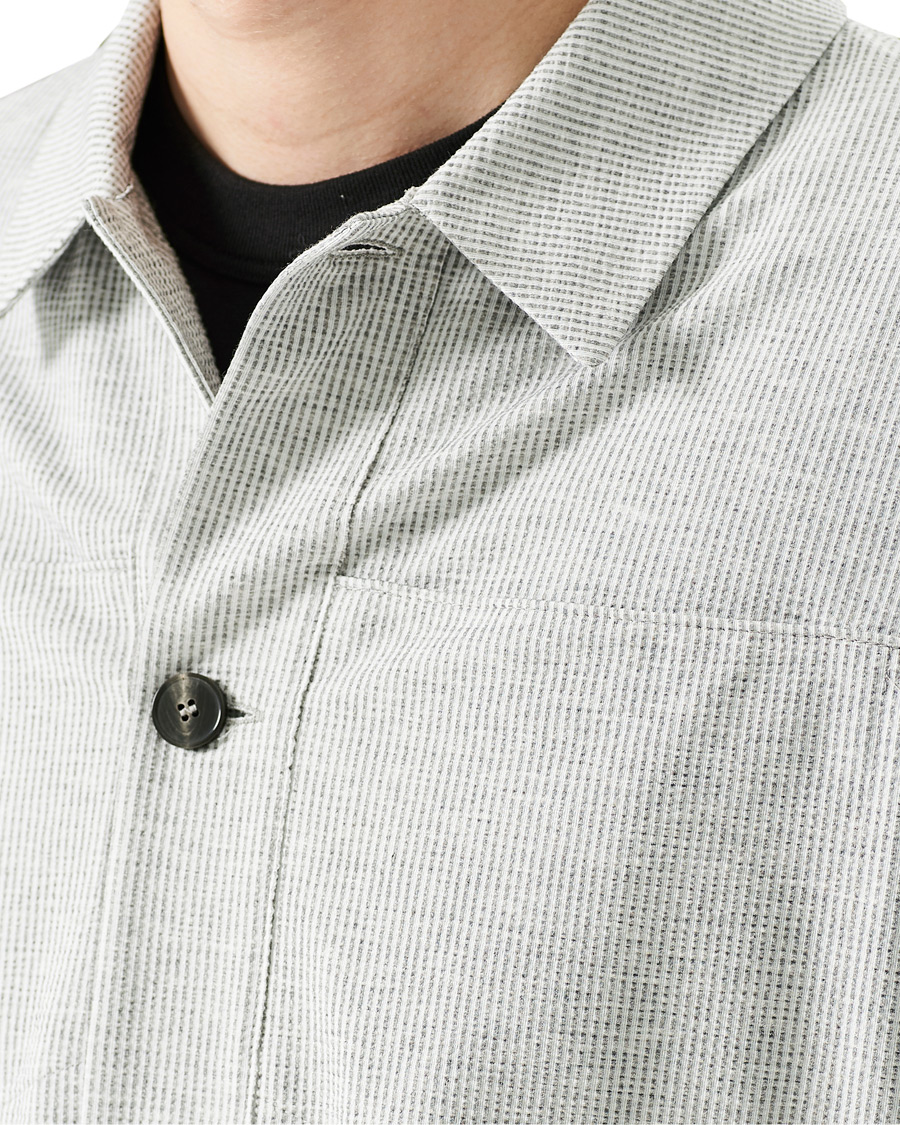 Herren | Hemden | Harris Wharf London | Cool Max Seersucker Overshirt Light Grey