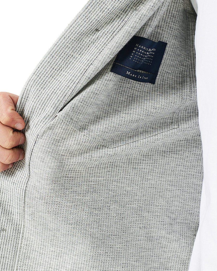 Herren | Hemden | Harris Wharf London | Cool Max Seersucker Overshirt Light Grey