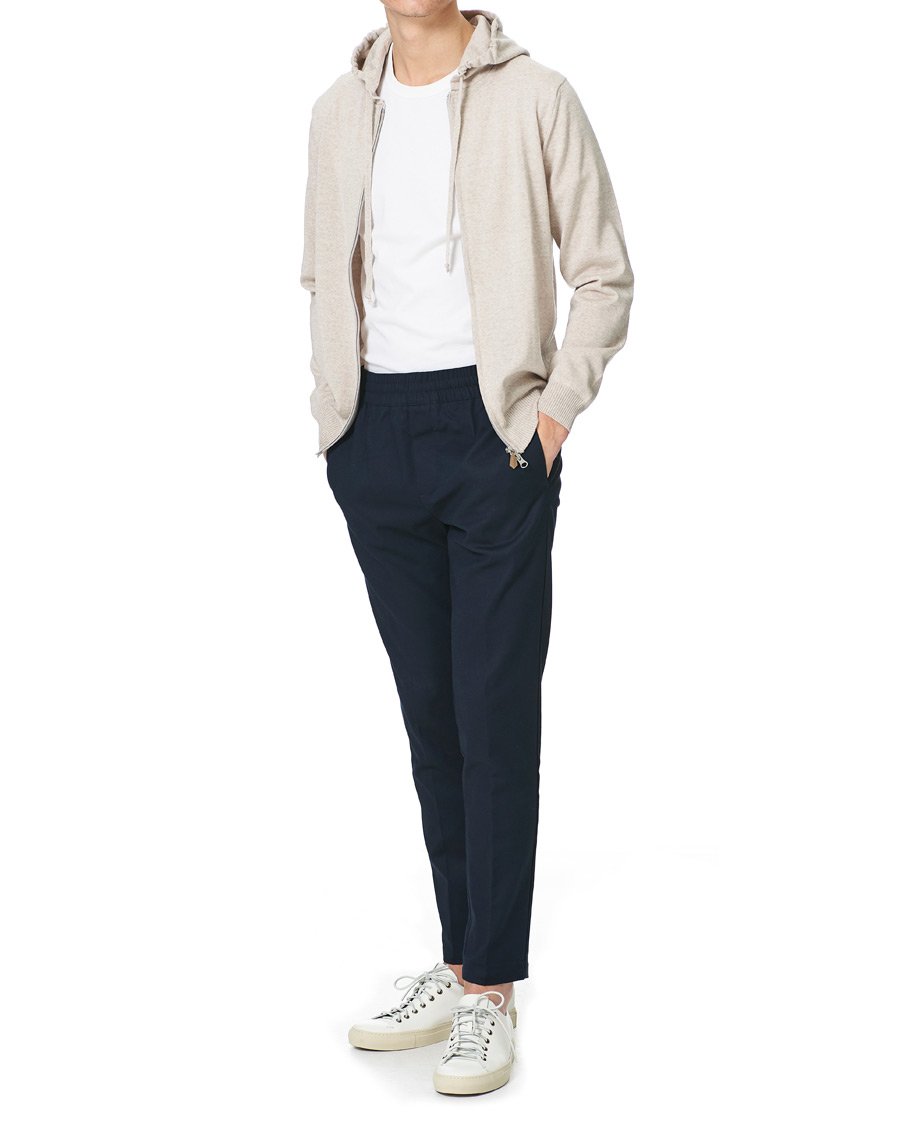 Herren | Pullover | Stenströms | Merino Full Zip Hoodie Beige