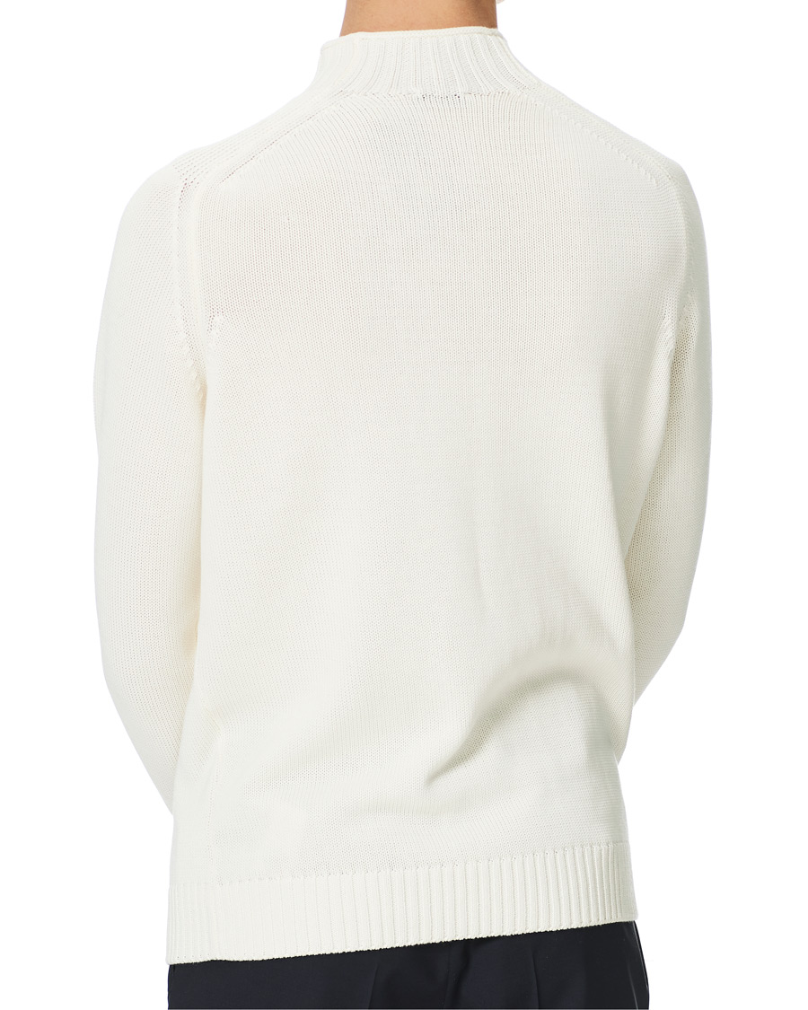 Herren | Pullover | Stenströms | Cotton Mock Neck Sweater White