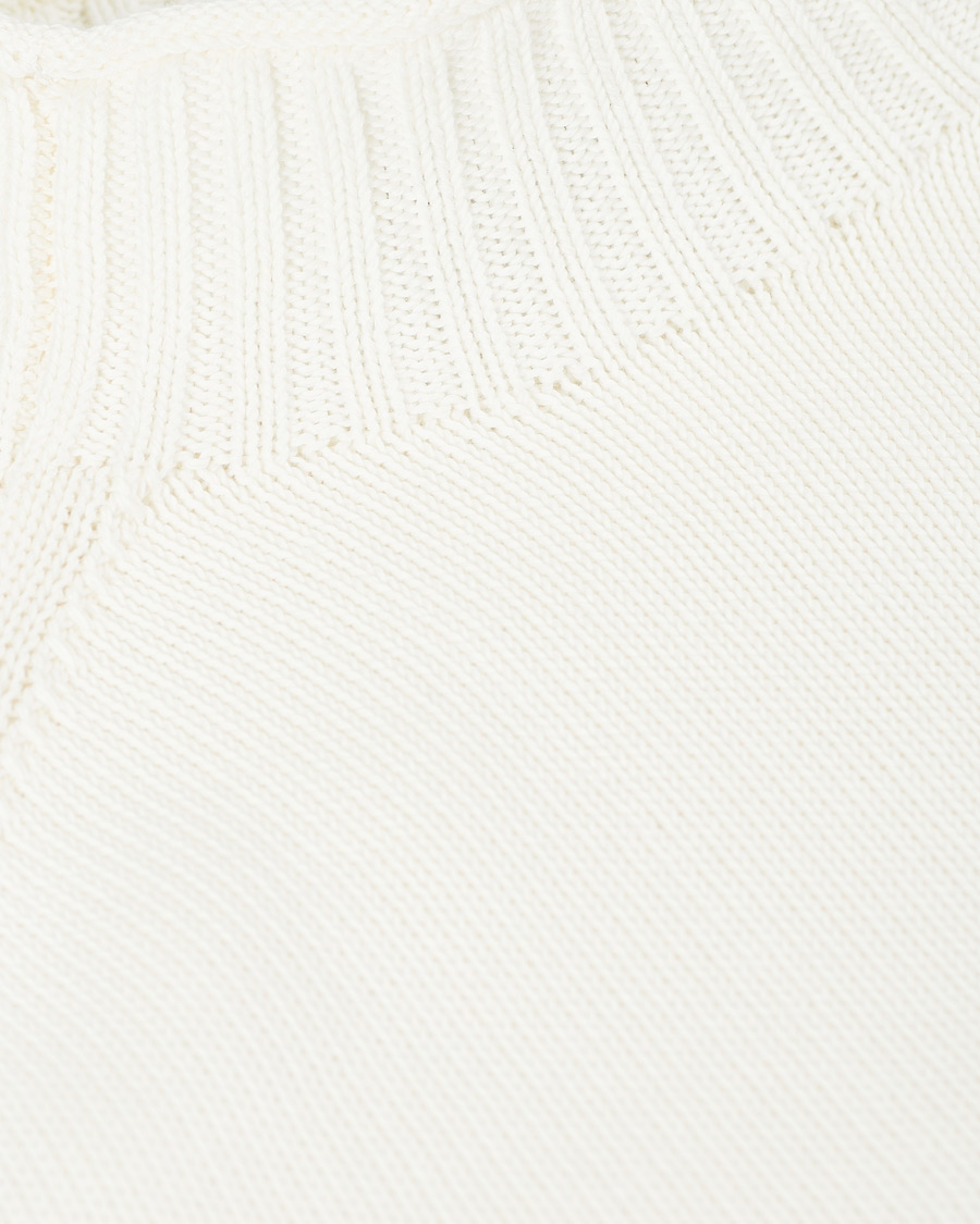 Herren | Pullover | Stenströms | Cotton Mock Neck Sweater White