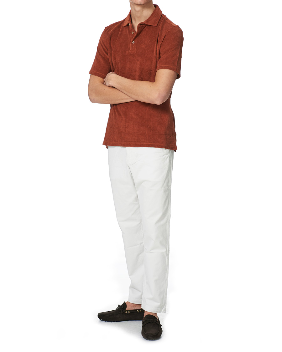 Herren | Poloshirts | Stenströms | Towelling Cotton Poloshirt Rust