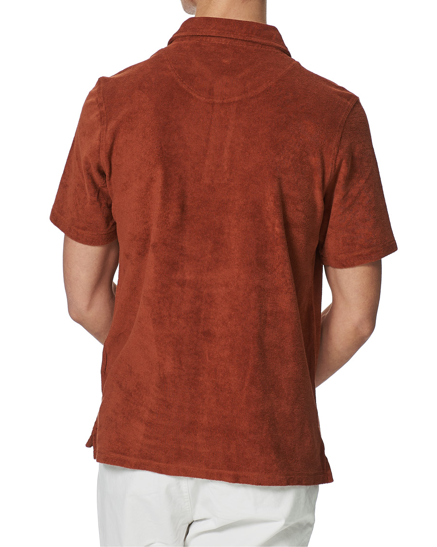 Herren | Poloshirts | Stenströms | Towelling Cotton Poloshirt Rust