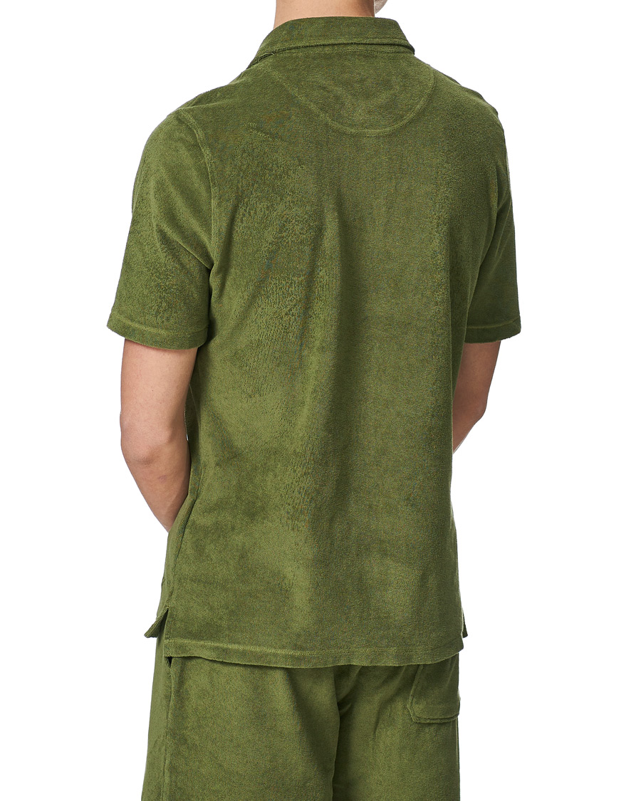 Herren | Poloshirts | Stenströms | Towelling Cotton Poloshirt Green