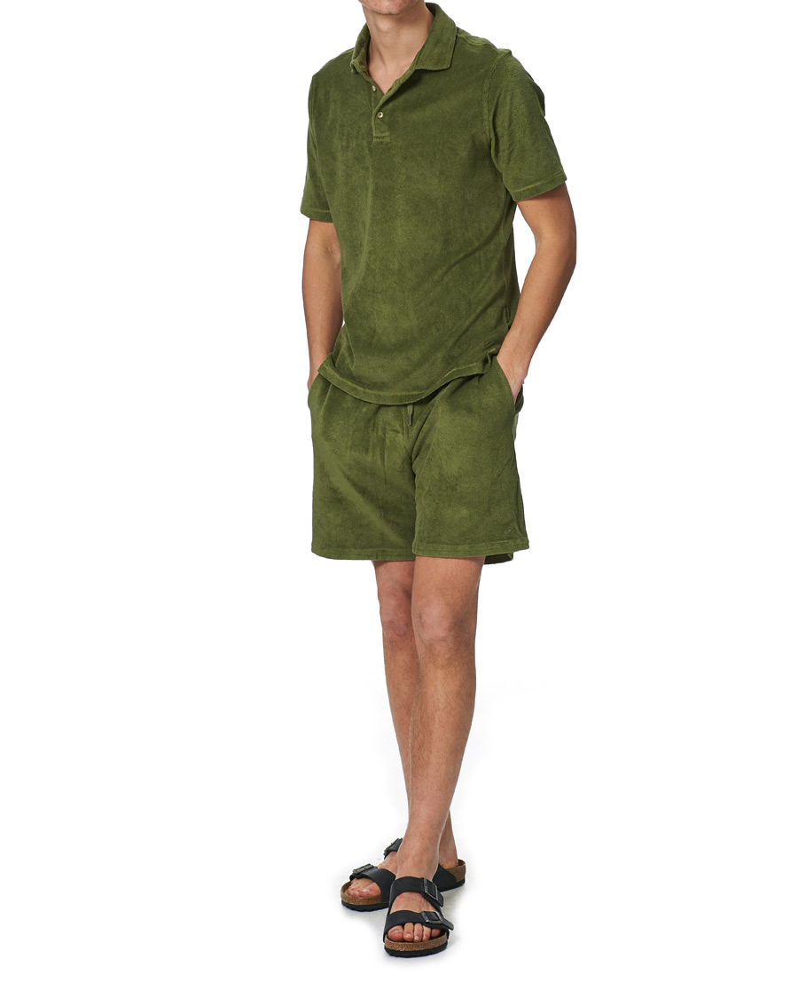 Herren | Shorts | Stenströms | Towelling Cotton Shorts Green