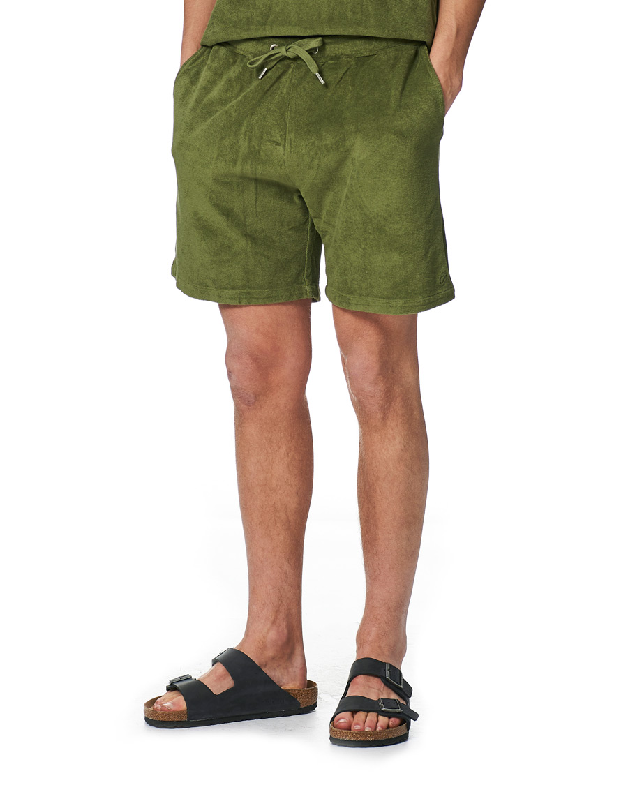 Herren | Shorts | Stenströms | Towelling Cotton Shorts Green