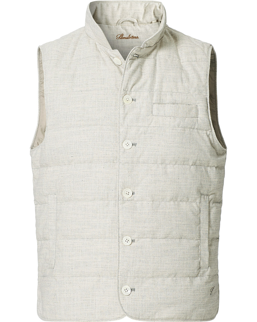 Herren | Jacken | Stenströms | Quilted Cotton Linen Vest Grey